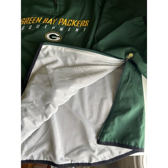 Green Bay Packers Reebok NFL Equipment Pullover Jacket XL Green Polyester - Picture 9 of 9